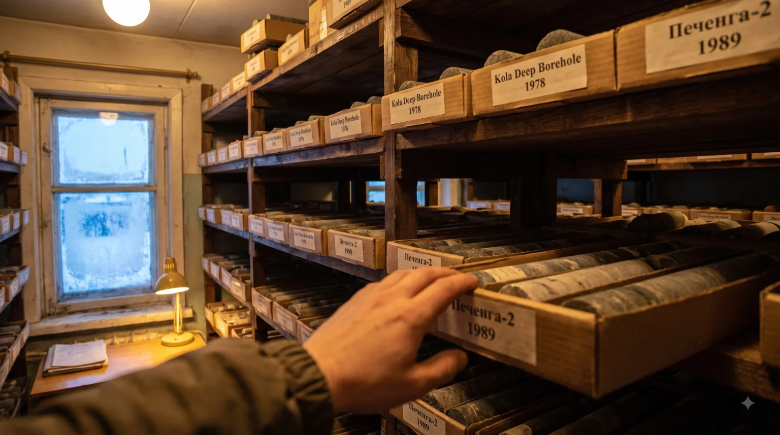 Kola Core Repository in Zapolyarny preserving core samples from the Kola Superdeep Borehole